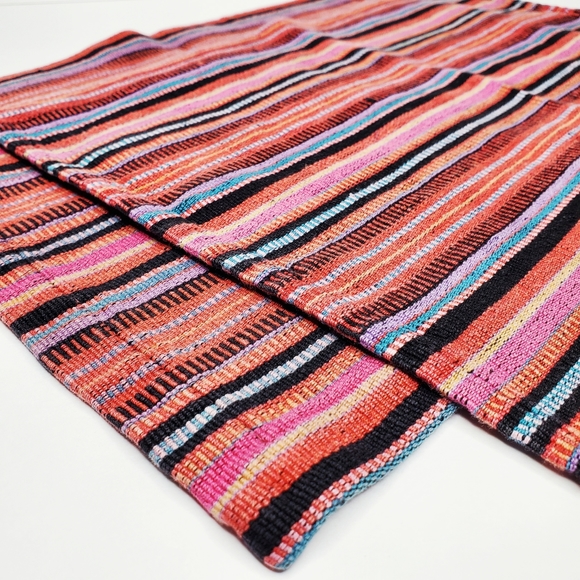 Anthropologie Home Boho Aztec Colorful Textured Stripe Table Linen Placemat Set - Picture 9 of 14